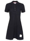 Women's Logo Patch Tennis Flare Short Dress Navy - THOM BROWNE - BALAAN 2