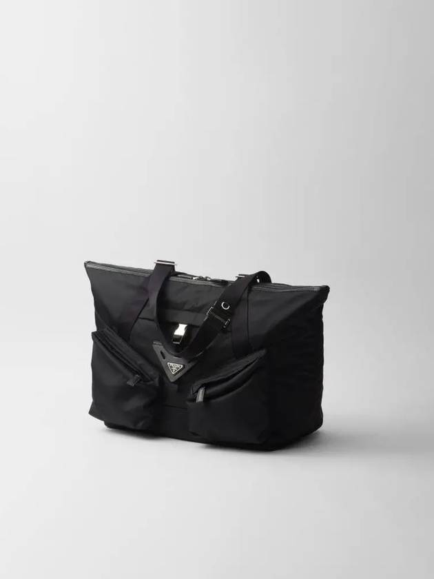 Re-Nylon Leather Travel Tote Bag Black - PRADA - BALAAN 3