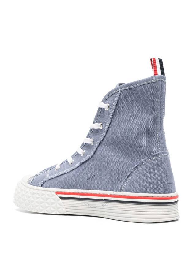 Women's RWB Striped High Top Sneakers Blue - THOM BROWNE - BALAAN 3