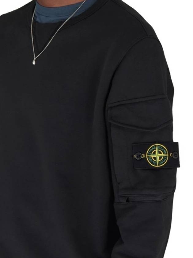 Wappen Patch Zipper Pocket Sweatshirt Black - STONE ISLAND - BALAAN 6