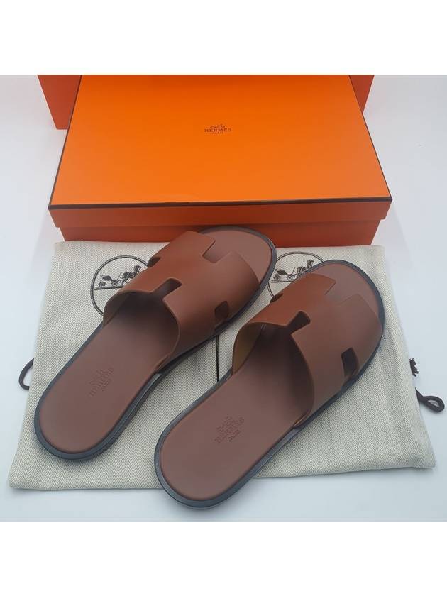 Izmir Leather Slippers Gold - HERMES - BALAAN 7