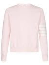 4 Bar Armband Milano Stitch Knit Top Light Pink - THOM BROWNE - BALAAN.