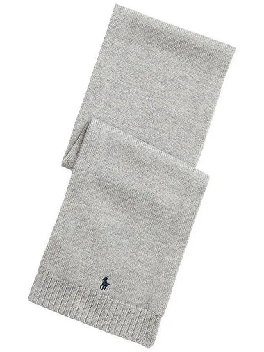 Kids Pony Wool Muffler Gray Melange 879737 005 - POLO RALPH LAUREN - BALAAN 1