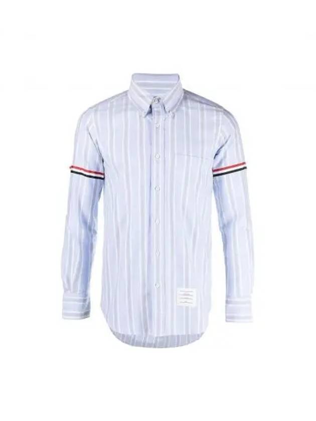 Stripe Oxford Armband Long Sleeve Shirt Light Blue - THOM BROWNE - BALAAN 2