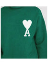 Big Heart Logo Knit Turtleneck Green - AMI - BALAAN 6