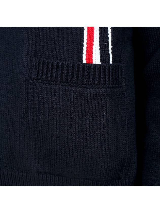 RWB Striped Intarsia Cotton Cardigan Navy - THOM BROWNE - BALAAN 9