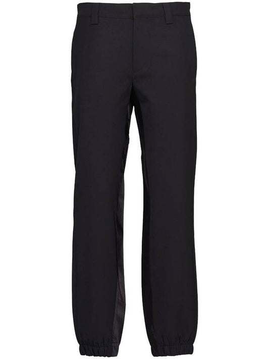 Triangle Logo Wool Straight Pants Black - PRADA - BALAAN 2