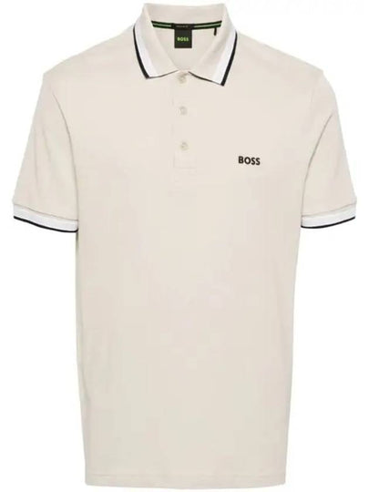 Paddy Cotton Short Sleeve Polo Shirt Light Beige - HUGO BOSS - BALAAN 2