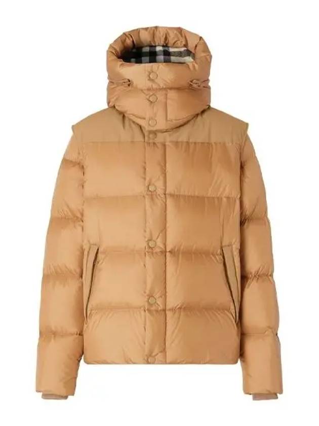 Detachable Sleeve Hooded Padding Beige - BURBERRY - BALAAN 3