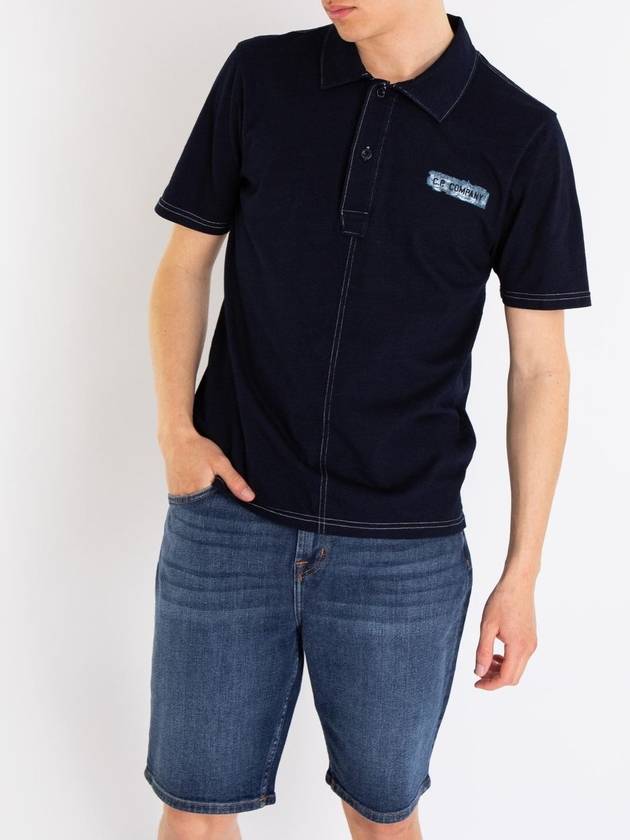 Indigo Jersey Polo Shirt Navy - CP COMPANY - BALAAN 4