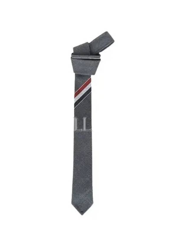 Three-Line Engineer Stripe Wool  Neck Tie Dark Grey - THOM BROWNE - BALAAN 2