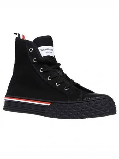 RWB Stripe Canvas Tartan Sole Collegiate High Top Sneakers Black - THOM BROWNE - BALAAN 2