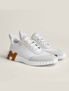 Bouncing Sneakers Calfskin Suede Goatskin Blanc - HERMES - BALAAN 4