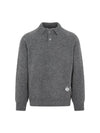 Homme Cashmere Polo Knit Top Grey - DIOR - BALAAN 1