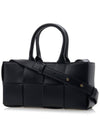 East West Arco Mini Tote Bag Black - BOTTEGA VENETA - BALAAN 3