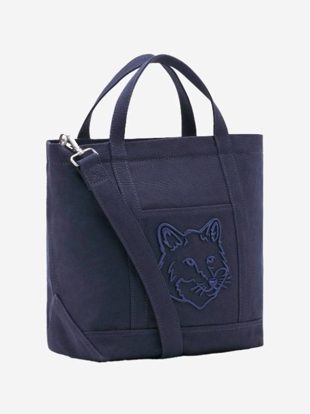 24SS Fox Head Small Tote Bag Shoulder Ink Blue - MAISON KITSUNE - BALAAN 3