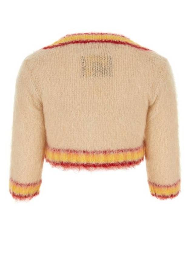 V-Neck Mohair Knit Blend Cardigan Beige - MARNI - BALAAN 3