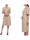 Check Cotton Midi Dress Beige - BURBERRY - BALAAN 3