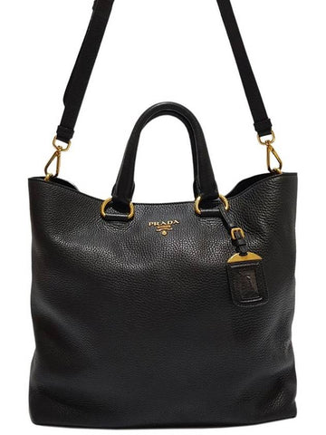 Women s BN1713 VIT DAINO black leather tote bag strap Miranda Ker - PRADA - BALAAN 1