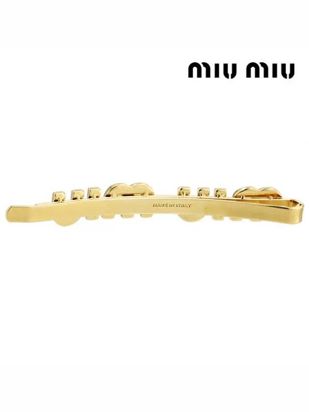 Enamel Metal Hair Clip Gold Black - MIU MIU - BALAAN 4