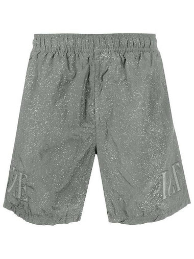 Embroidered Logo Swim Shorts Grey - STONE ISLAND - BALAAN 1