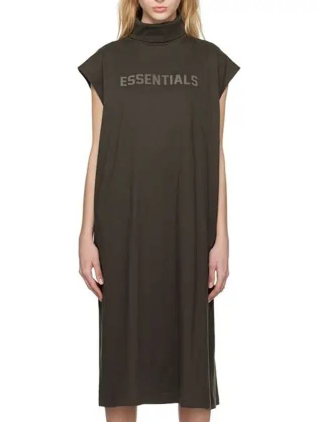 Mock neck sleeveless cotton dress off black - FEAR OF GOD ESSENTIALS - BALAAN 1