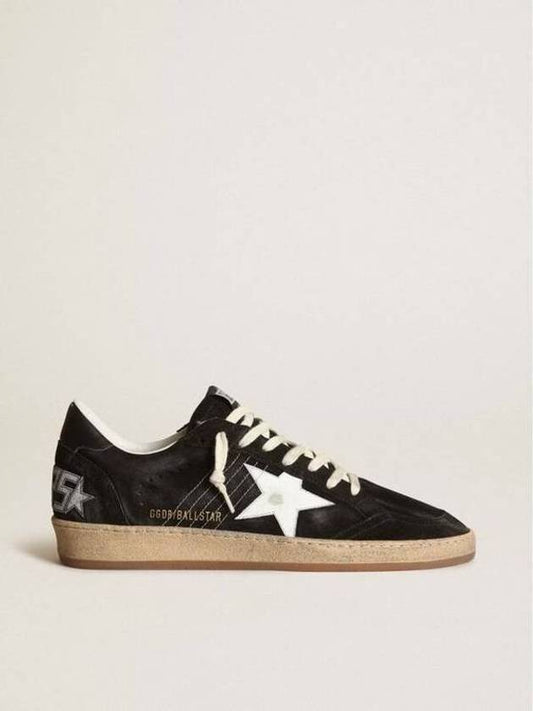 Men's Ballstar Suede Low Top Sneakers Black - GOLDEN GOOSE - BALAAN 2