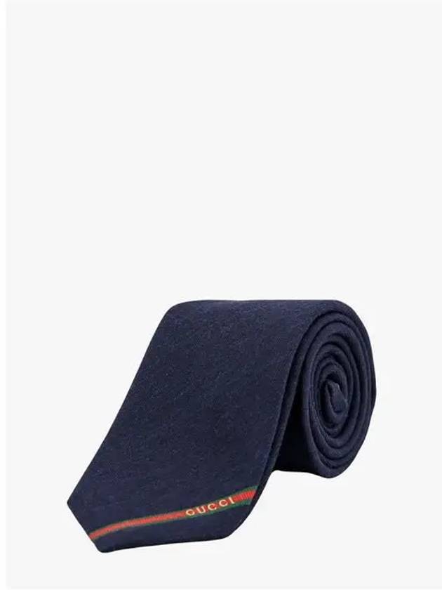 Web Detail Tie Dark Blue - GUCCI - BALAAN 4