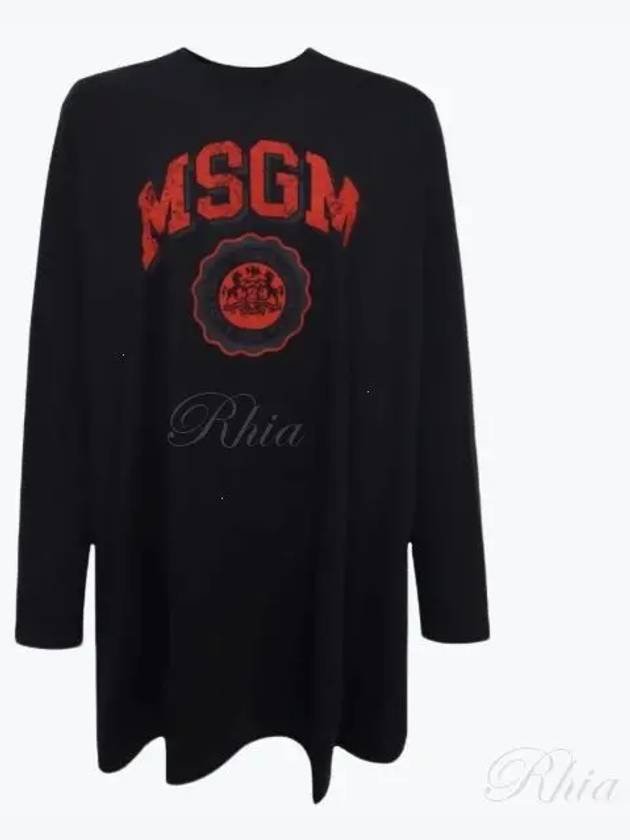 logo print long sleeve t shirt 3741MDA78 247798 99 - MSGM - BALAAN 2