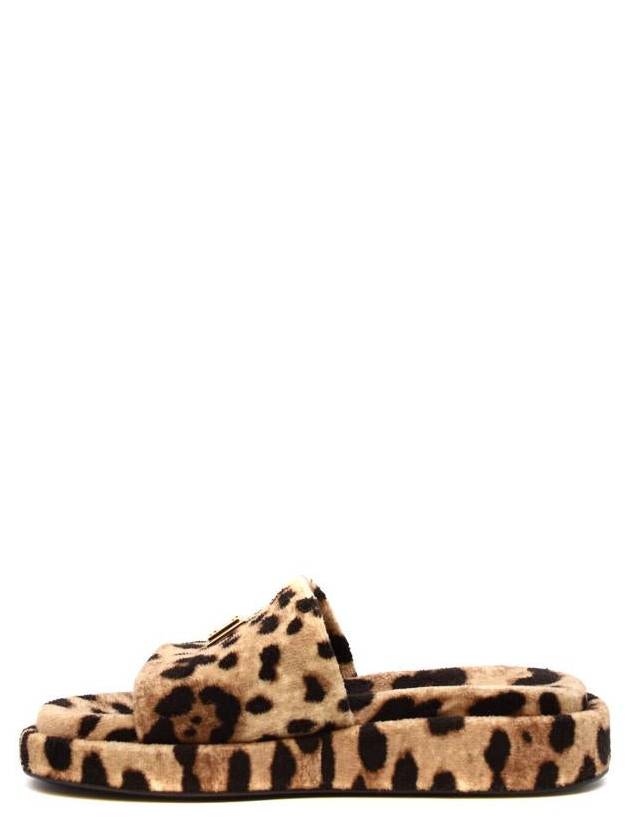 Leopard Print Fleece Slippers Brown - DOLCE&GABBANA - BALAAN 4