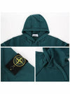 Tape For Print Brushed Cotton Fleece Hoodie Petrol Green - STONE ISLAND - BALAAN 6