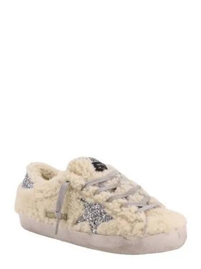 Superstar Glitter Shearling Low Top Sneakers Beige - GOLDEN GOOSE - BALAAN 2