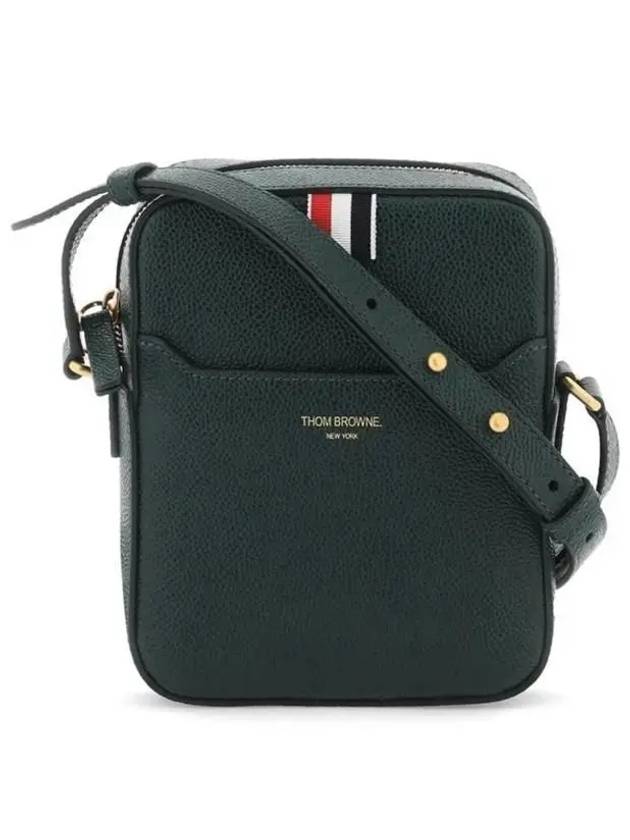 Pebble Grain Leather Vertical Camera Bag Dark Green - THOM BROWNE - BALAAN 2