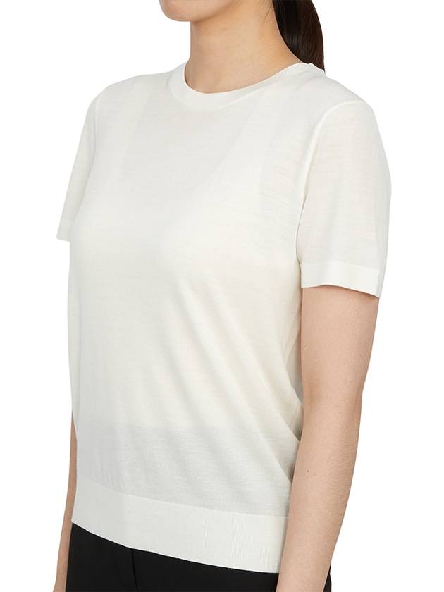 Women's Regal Wool Slim Crew Neck Short Sleeve T-Shirt Ivory - THEORY - BALAAN 3
