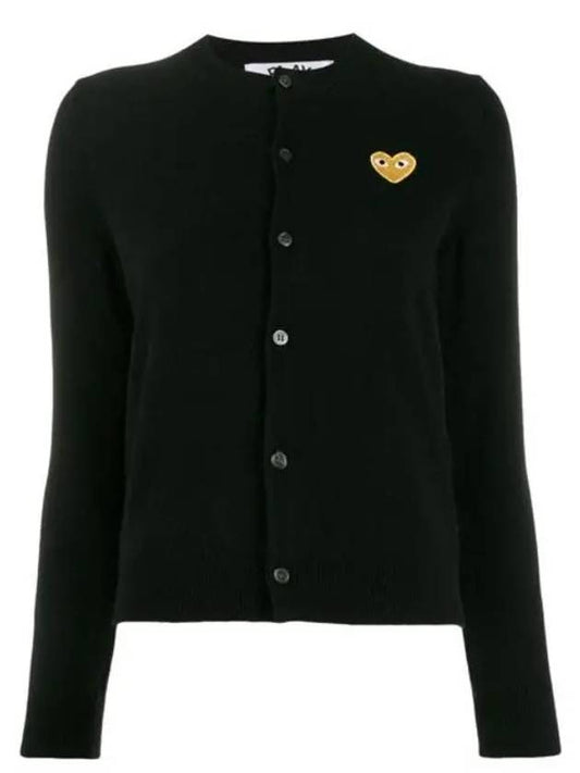 Comme Women s Gold Heart Waffen Cardigan Black AZ N049 051 1 - COMME DES GARCONS - BALAAN 2