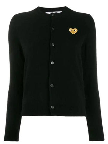 Comme Women s Gold Heart Waffen Cardigan Black AZ N049 051 1 - COMME DES GARCONS - BALAAN 1