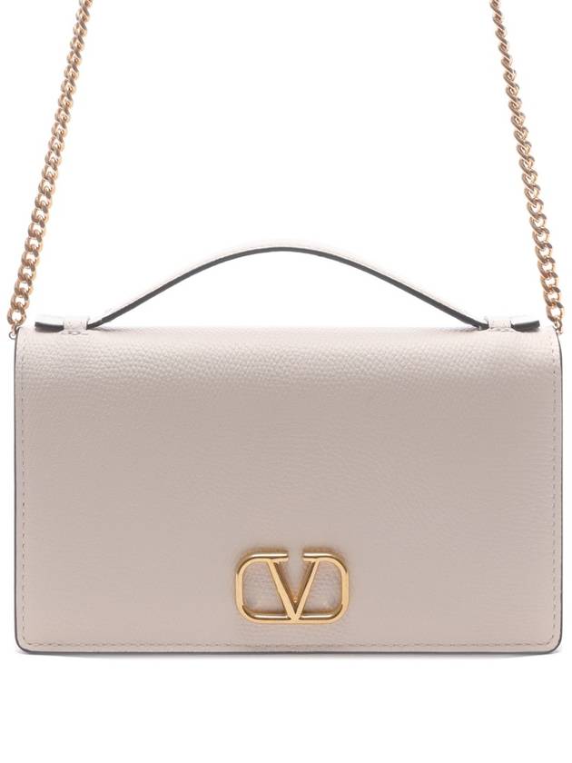 V Logo Signature Chain Cross Bag Ivory - VALENTINO - BALAAN 3