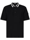 Logo Patch Short Sleeve Polo Shirt Black - MONCLER - BALAAN 1