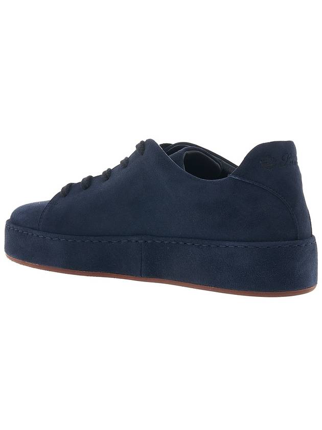 Women's Nuage Suede Goat Skin Low Top Sneakers Navy - LORO PIANA - BALAAN 4