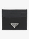 Re-Nylon Saffiano Leather Card Wallet Black - PRADA - BALAAN 2