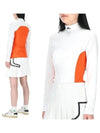 Thabisa Mockneck Long Sleeve T-Shirt Orange White - J.LINDEBERG - BALAAN 2