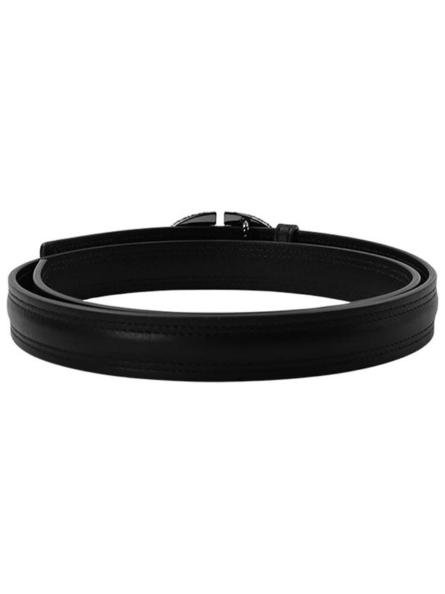 Garavani V Logo Signature Leather Belt Black - VALENTINO - BALAAN 4