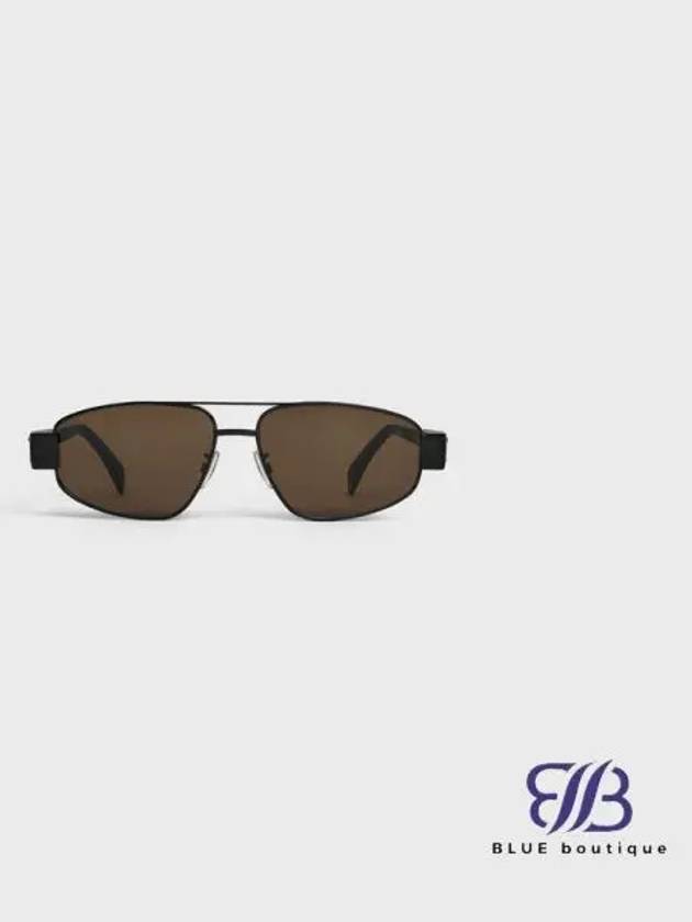 Triomphe 03 Sunglasses Metal Black Brown - CELINE - BALAAN 1