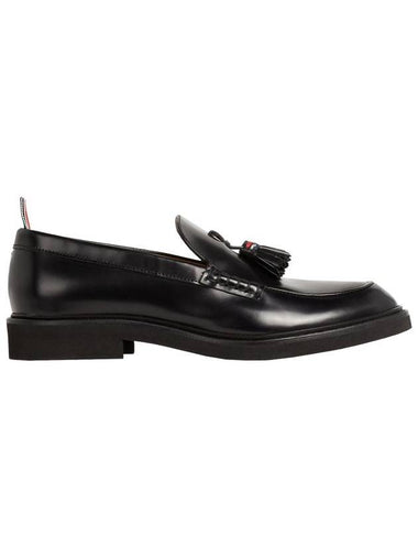 Women's Micro Sol Tassel Calf Leather Loafers Black - THOM BROWNE - BALAAN 1