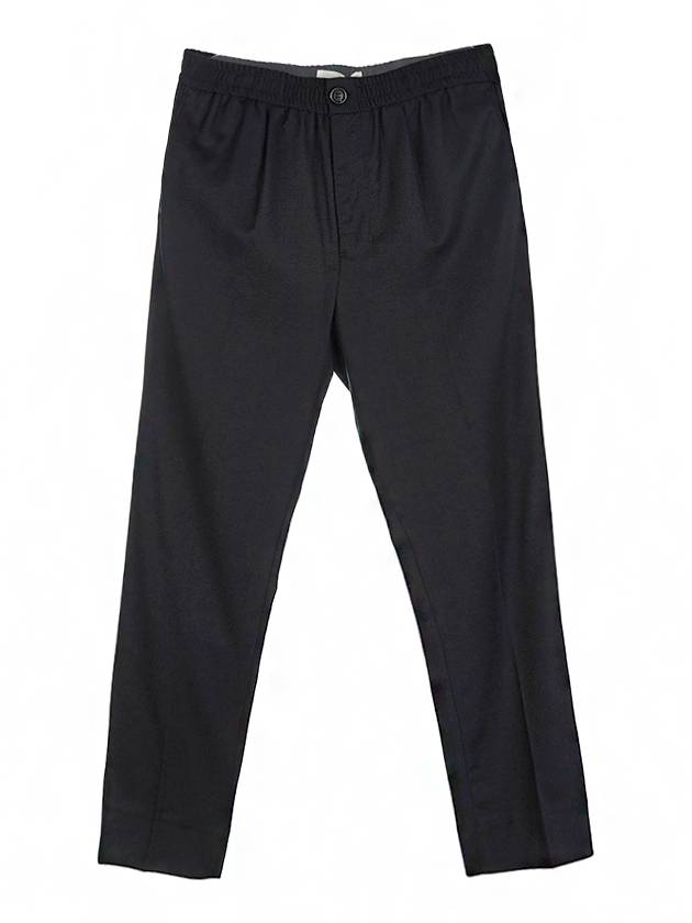 waist band straight pants black - AMI - BALAAN.