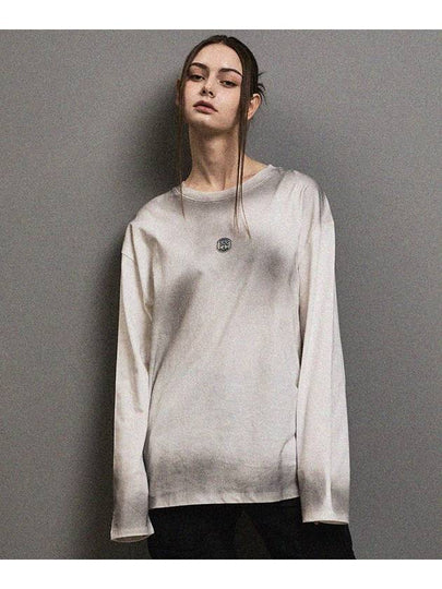 Stain Washed Signature Long Sleeve T-Shirt Ivory - FFEFF STUDIO - BALAAN 2