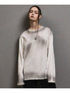 Stain Washed Signature Long Sleeve T-Shirt Ivory - FFEFF STUDIO - BALAAN 1