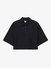 Cropped Short Sleeve Polo Shirt Dark Knight - BOTTEGA VENETA - BALAAN 2