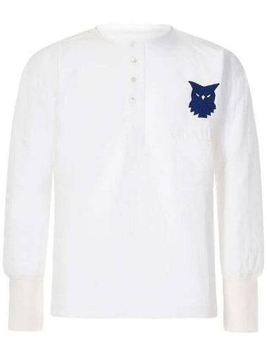 Owl Patch Logo Cotton Long Sleeve T-Shirt White - MAISON MARGIELA - BALAAN 1