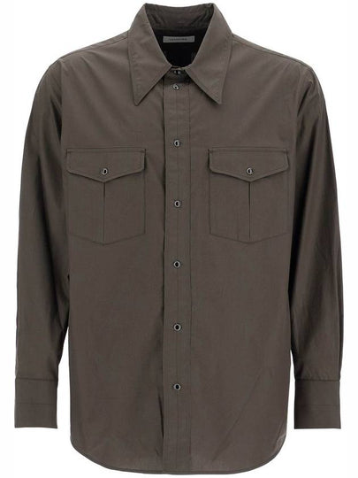 Western Poplin Long Sleeve Shirt Espresso - LEMAIRE - BALAAN 2